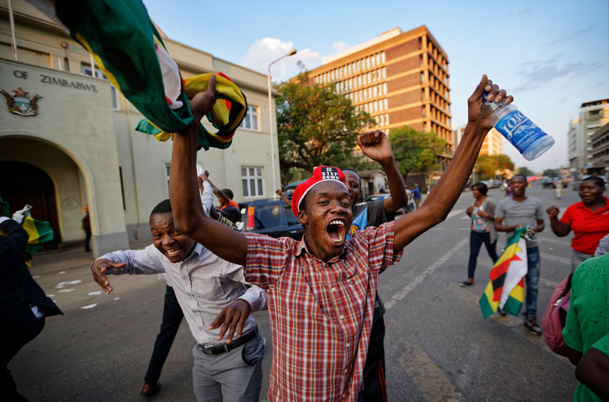 Zimbabwe Celebrates After Robert Mugabe Resigns - News18