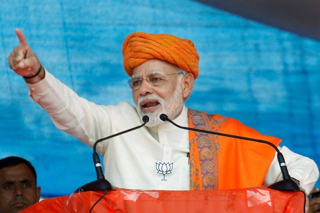 Then CM Modi, while addressing a rally raised the Pakistan spectre by talking at length about "Mian Musharraf." (PTI file photo)