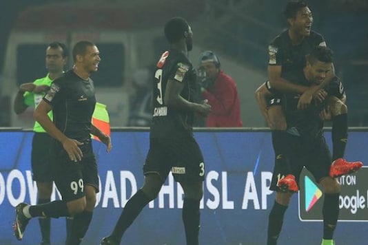 North East United celebrate after scoring against Delhi. (ISL 2017) North East United celebrate after scoring against Delhi. (ISL 2017)