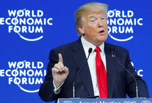 US President Donald Trump gestures as he speaks during the World Economic Forum (WEF) annual meeting in Davos, Switzerland January 26, 2018. (Photo: REUTERS/Denis Balibouse) US President Donald Trump gestures as he speaks during the World Economic Forum (WEF) annual meeting in Davos, Switzerland January 26, 2018. (Photo: REUTERS/Denis Balibouse)