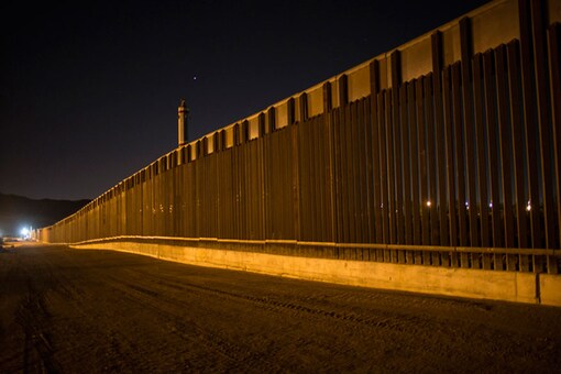 Portion of the new steel border fence that stretches along the US-Mexico border in Sunland Park. (AP)