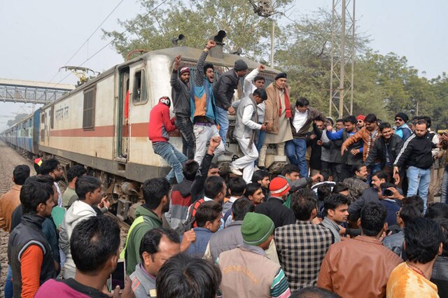 Protesters stop a commuter train (Representational photo: AFP)