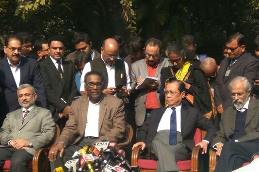 Apart from J Chelameswar, other sitting judges present included Justice Ranjan Gogoi, Justice Madan B Lokur and Justice Kurien Joseph. (Network18) Apart from J Chelameswar, other sitting judges present included Justice Ranjan Gogoi, Justice Madan B Lokur and Justice Kurien Joseph. (Network18)