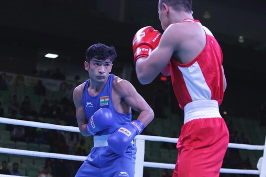 Shiva Thapa in action at India Open. Shiva Thapa in action at India Open.