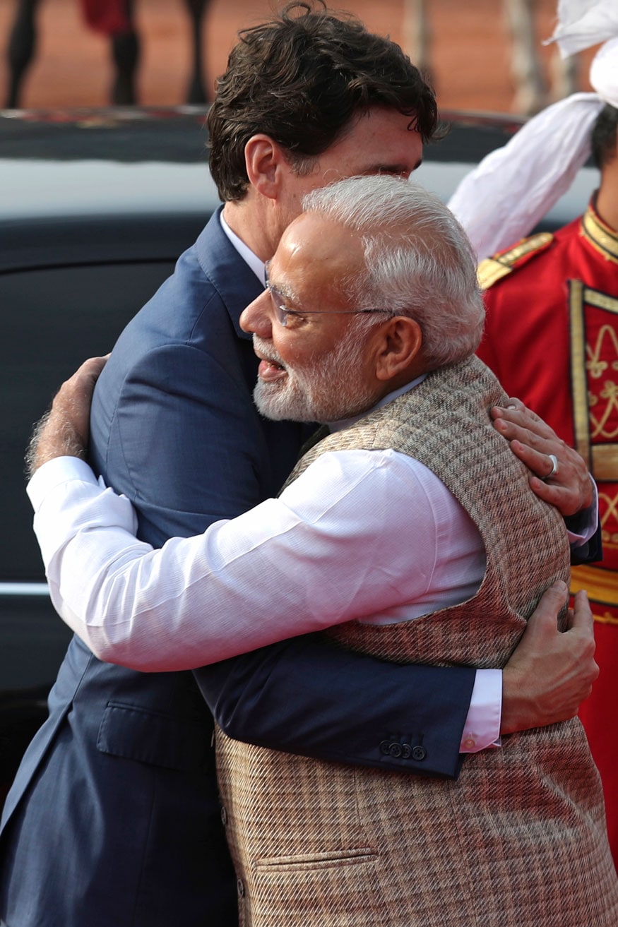 Narendra Modi Welcomes Canadian PM Trudeau With a Hug