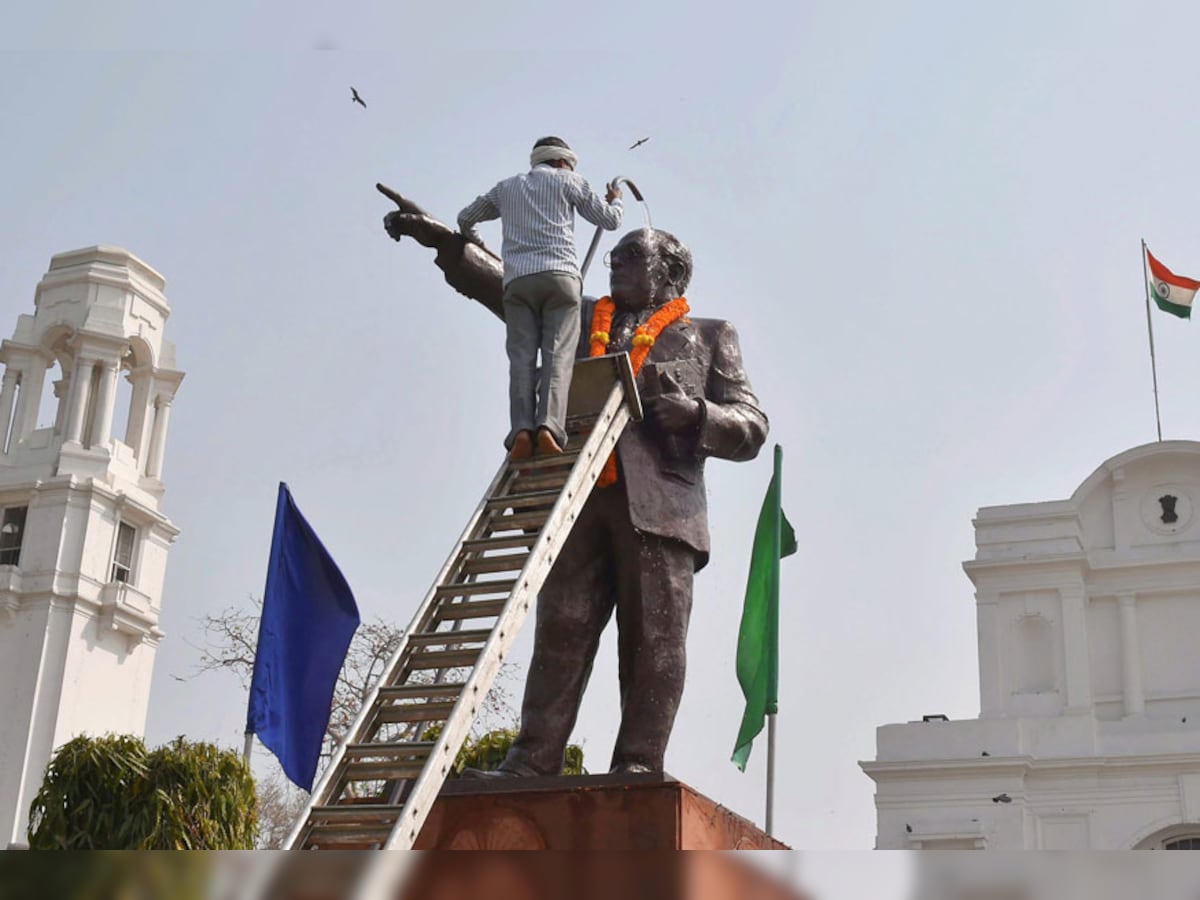 Ambedkar Statue Desecrated in Madhya Pradesh's Shivpuri, Act Caught on CCTV
