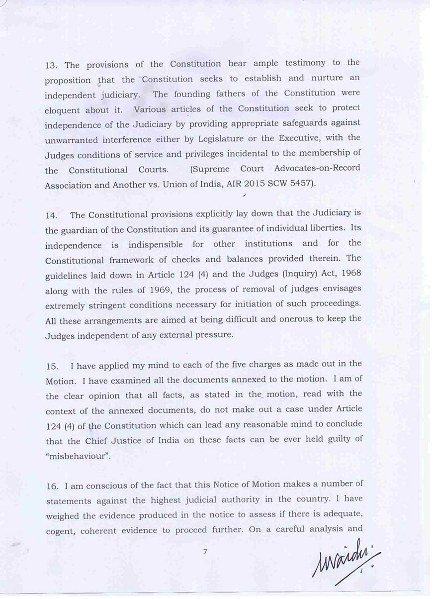 Vice President Venkaiah Naidu Rejects Impeachment Motion Against CJI Dipak Misra Vice President Venkaiah Naidu Rejects Impeachment Motion Against CJI Dipak Misra