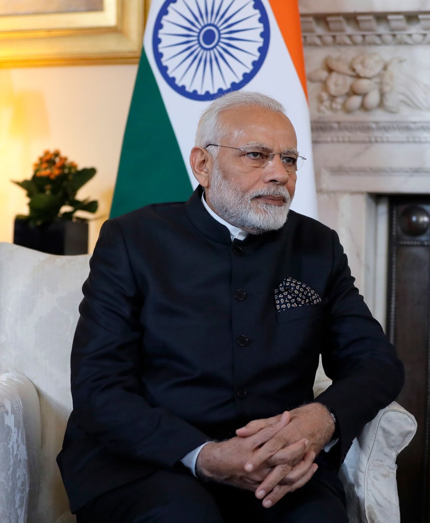 Narendra Modi, the Prime Minister of India attends a bilateral meeting with Britain's Prime Minister Theresa May, at 10 Downing Street in London. (Image: AP)