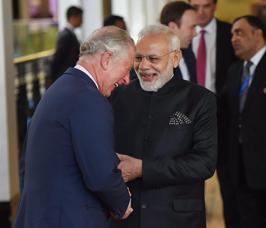 Prime Minister Narendra Modi with Prince Charles during a visit to the science museum in London. (Image: PTI)