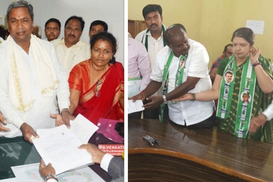 Siddaramaiah, JD Chief Kumaraswamy File Nominations for Karnataka Polls