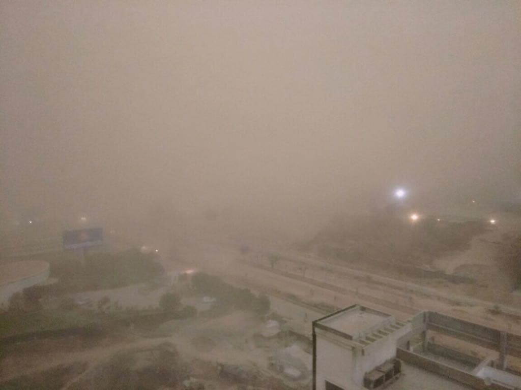 Image result for 24 flights diverted as dust storm, rains hit Indian city