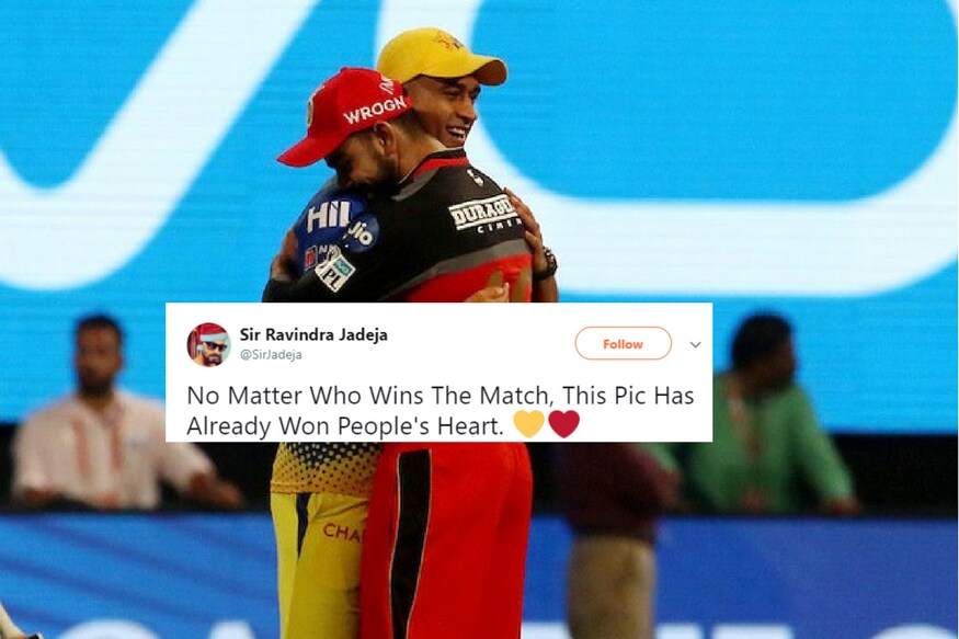 this photo of dhoni and kohli hugging is warming hearts on the internet this photo of dhoni and kohli hugging