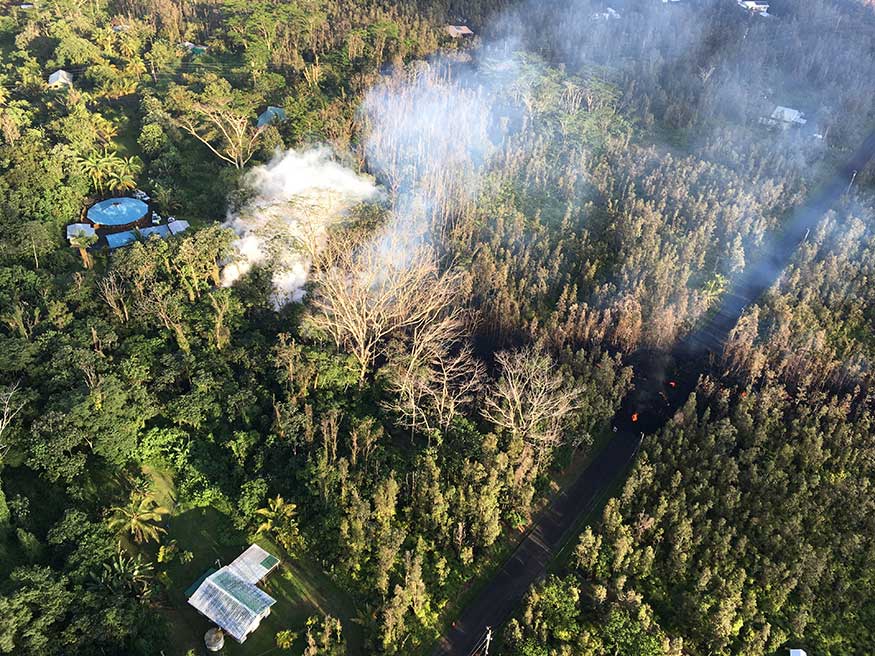 Area near the Kilauea Volcano is seen in this aerial image after the volcano erupted following a series of earthquakes over the last couple of days, in Hawaii. (Image: Reuters)
