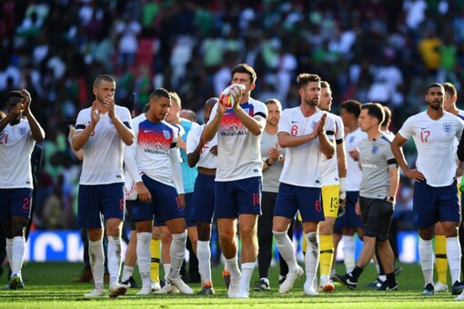 England's players applaud supporters on the pitch after the International friendly football match between England and Nigeria at Wembley stadium in London on June 2, 2018. England won the game 2-1. (Image: AFP)