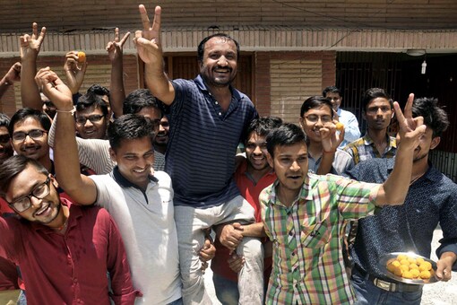 File photo of Super 30 founder Anand Kumar with his students.