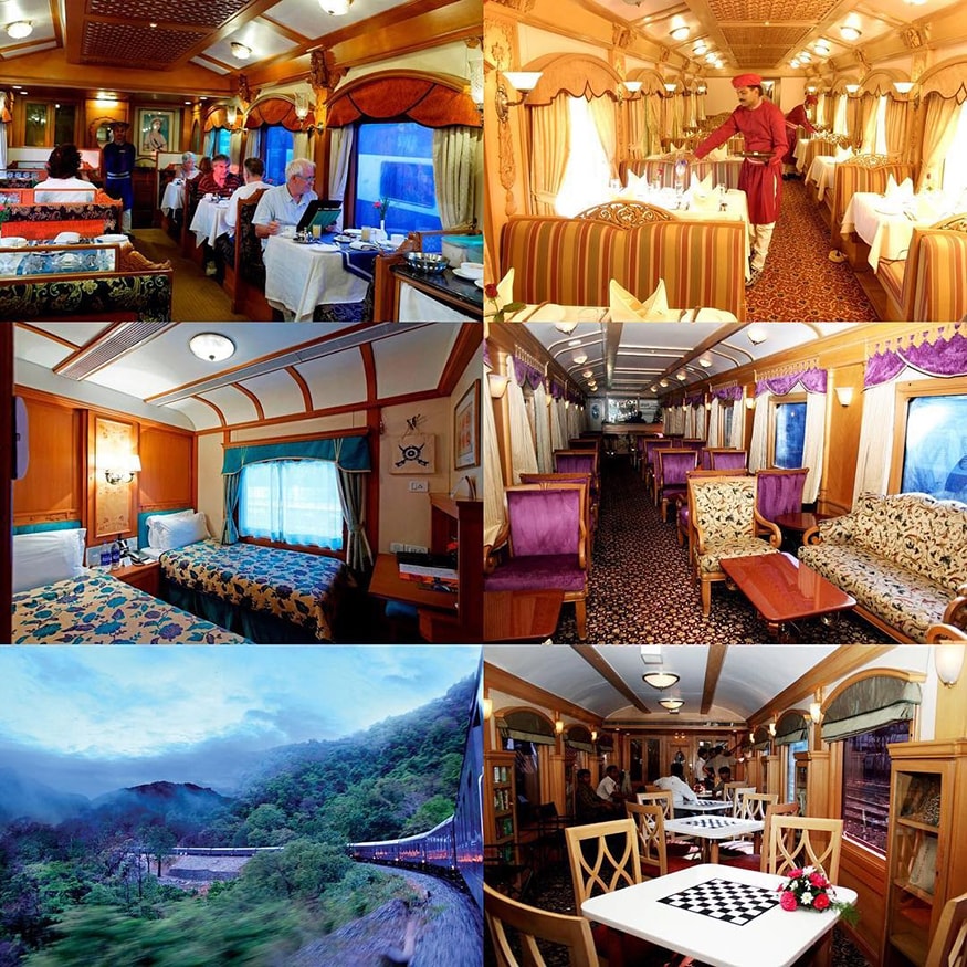 The Deccan Odyssey - This beautiful and memorable train journey takes you on the ride of your life. The interiors of the coaches take you back in time to the royal era of Maharashtra yet promise a luxurious stay by offering onboard spa and massages, fine dining, etc. (Image: Instagram)