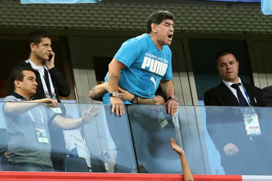 Fifa World Cup 2018 Maradona Needs Medical Help After Argentina Win Thriller Maradona 2022 World Cup
