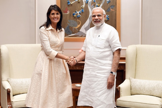File photo of PM Narendra Modi and Nikki Haley (Image: Reuters)
