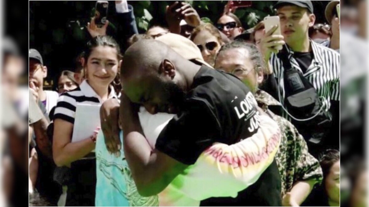 Kanye West And Virgil Abloh Hug & Cry at Debut Louis Vuitton Show