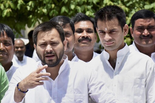 File photo of Tejashwi Yadav (L) with his brother Tej Pratap. (PTI)