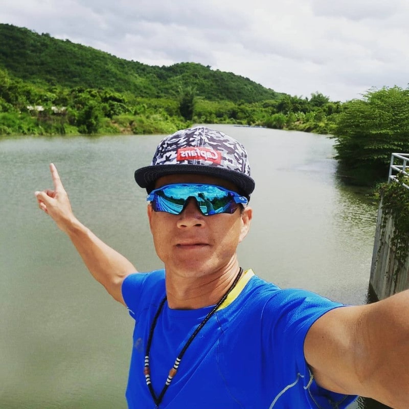 Samarn Kunan takes a selfie in unidentified location, Thailand, in this undated image obtained from social media. INSTAGRAM/@SMAANKUNAN/via REUTERS