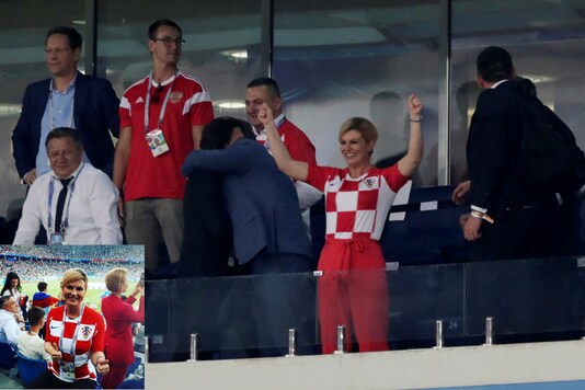 Croatia's President Kolinda Grabar-Kitarović Cheering at ...