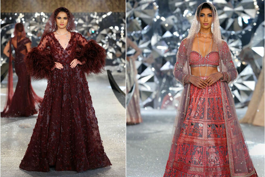 (Photo: Models present creations by designer duo Falguni and Shane Peacock at India Couture Week 2018/ W Five Communication)