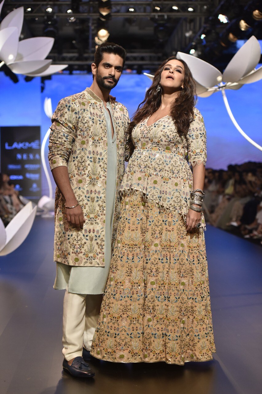 Pregnant Neha Dhupia Walks the Ramp at LFW with Angad Bedi. See Pics