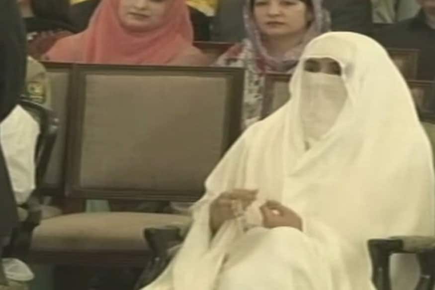 Imran Khan's wife Bushra Maneka at Khan's oath-taking ceremony in Islamabad. (ANI Image)