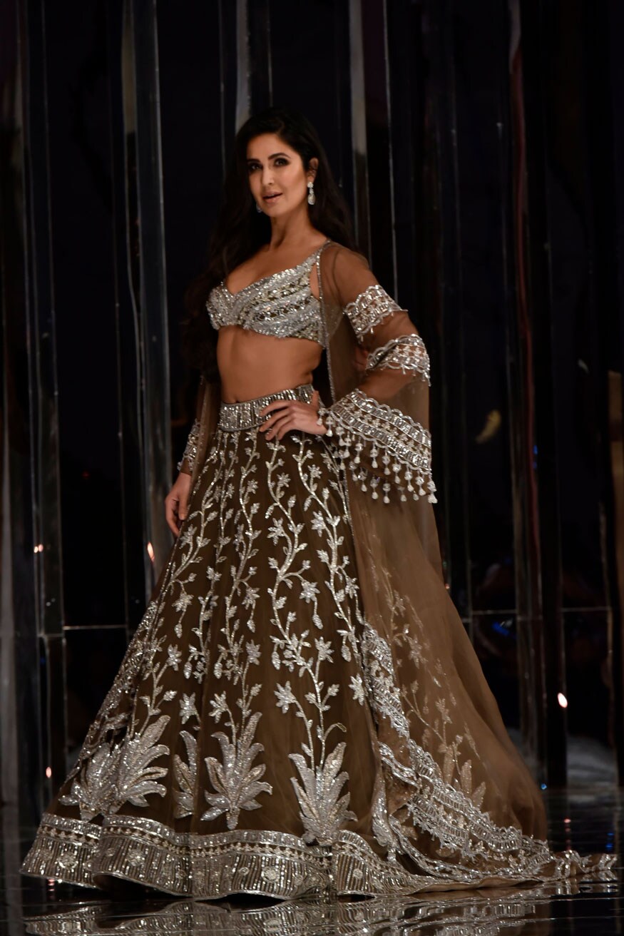 Katrina Kaif walks the ramp for designer Manish Malhotra during the Zween show in Mumbai. (Image: Viral Bhayani)