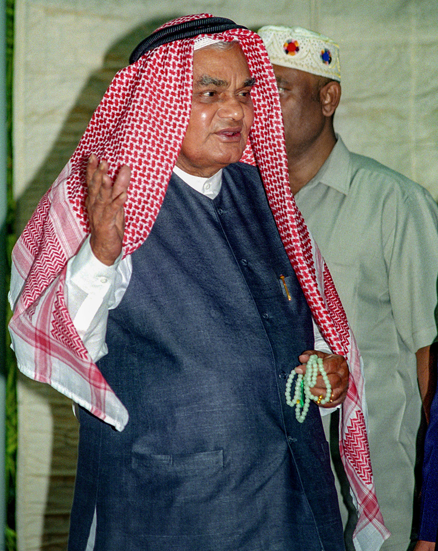  Atal Bihari Vajpayee while meeting a Haj committee delegation. (Image: PTI)