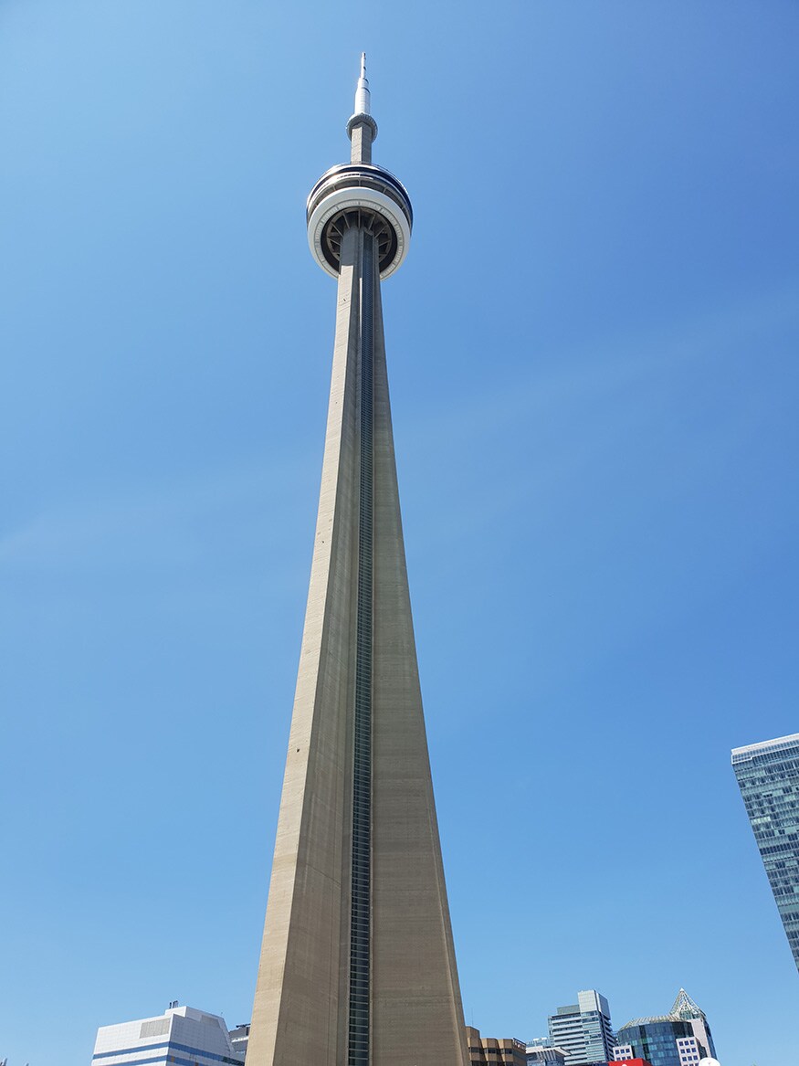 The CN Tower is a 553.3 m-high concrete communications and observation tower located in Downtown Toronto, Canada. (Image: News18/Varun Sharma)