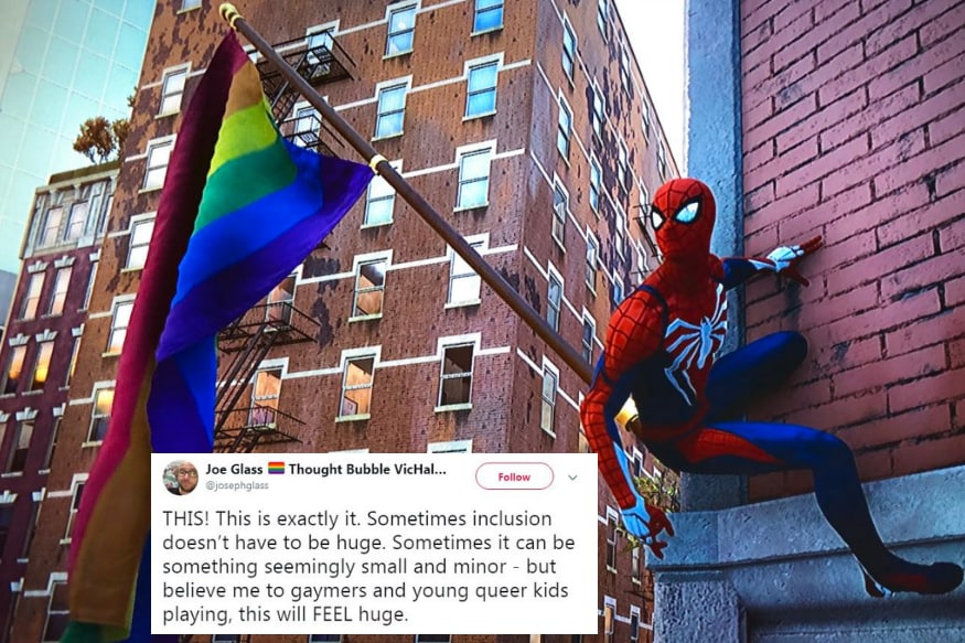 gay pride flags in spiderman