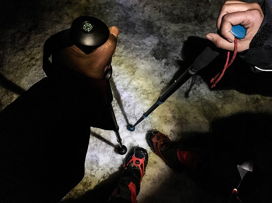 All set to climb the Summit at 3 hours past mid-night. A steep trek of almost 6 hours. (Image: Sneha Mitra)