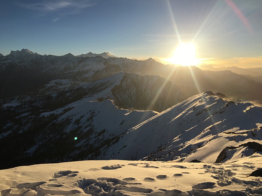 Experiencing the most beautiful sunrise ever at 12,500 ft. (Image: Sneha Mitra)