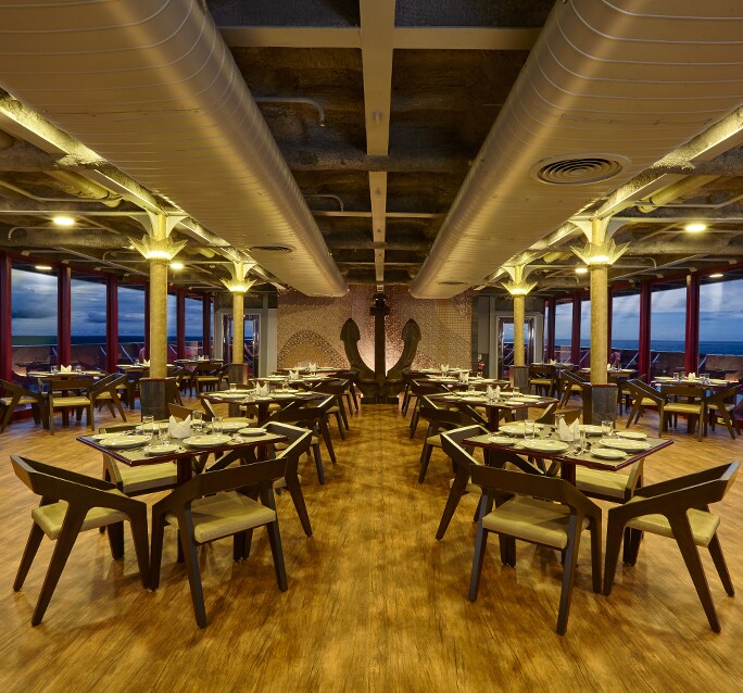 Ancora restaurant inisde the ship