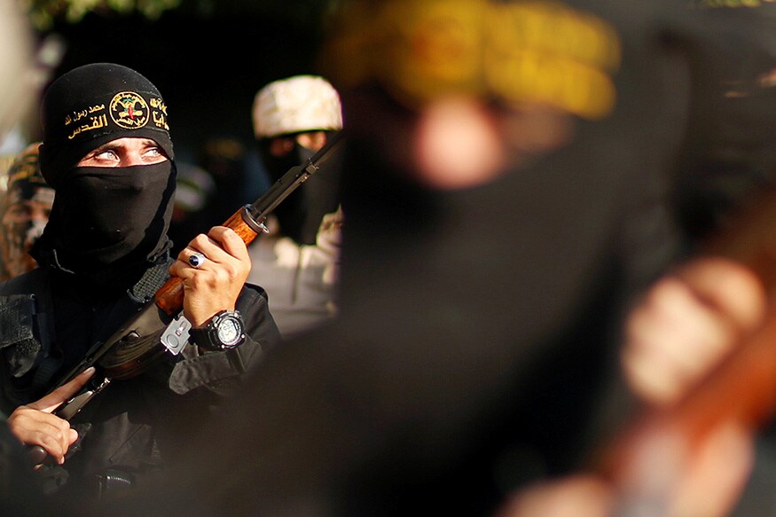 Palestinian Islamic Jihad militants participate in a military show in Gaza City. (Image: Reuters) Palestinian Islamic Jihad militants participate in a military show in Gaza City. (Image: Reuters)