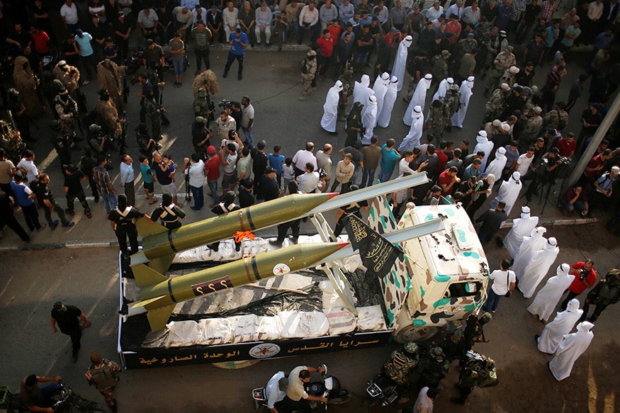 Palestinian Islamic Jihad militants participate in a military show in Gaza City. (Image: Reuters) Palestinian Islamic Jihad militants participate in a military show in Gaza City. (Image: Reuters)