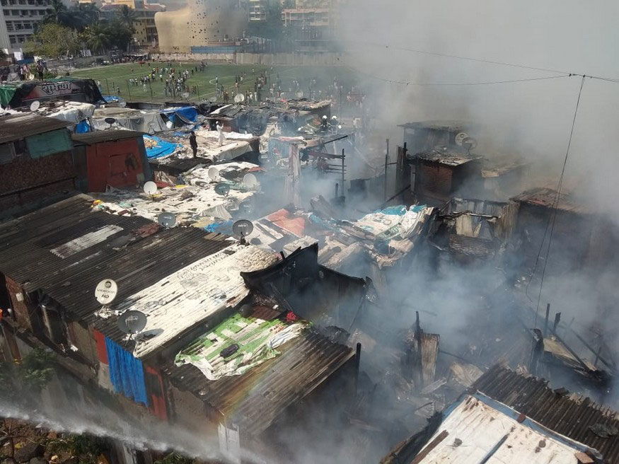 PHOTOS: Major Fire Breaks Out in Mumbai’s Bandra Slum - News18