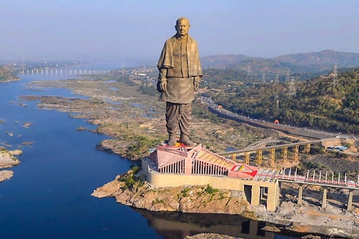 A view of Statue of Unity, in Kevadia colony of Narmada district, Gujarat. (Image: PTI)