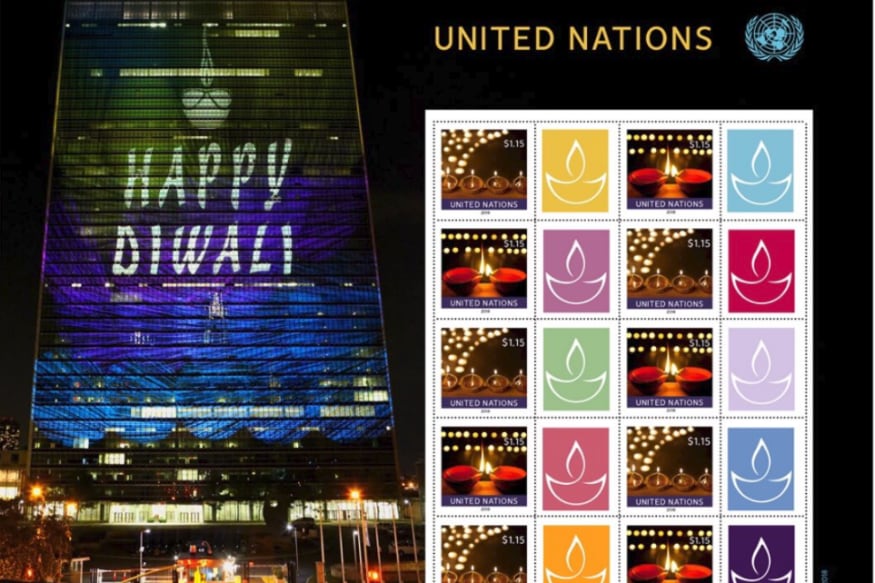 Image result for United Nations Issues Diya Stamps to Celebrate Diwali