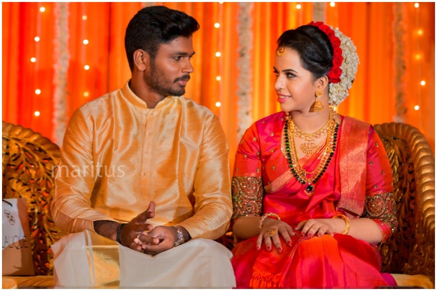 Sanju Samson and Charulatha's Official Wedding Photographs - News18