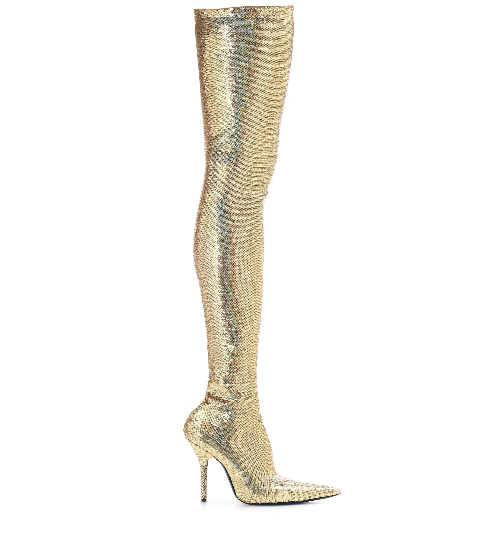 holographic thigh high boots