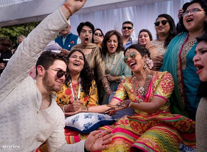 Nick Jonas and Priyanka Chopra at their mehendi ceremony. (Image: Instagram)