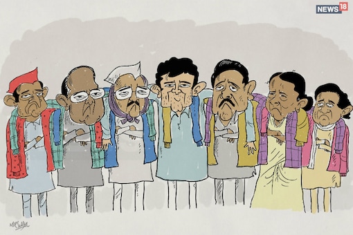 The Opposition's attempts to form a bloc against the BJP have not gone very smoothly. (News18 creative by Mir Suhail)