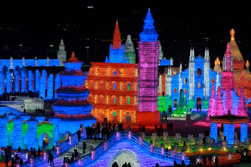 Colorfully Ice Blocks 15 Spectacular Photos of China's Harbin Ice and Snow Festival 2019 - News18