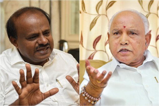File photos of Karnataka CM HD Kumaraswamy and BJP leader BS Yeddyurappa. 