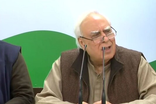 Senior Congress leader Kapil Sibal at a press conference in Delhi