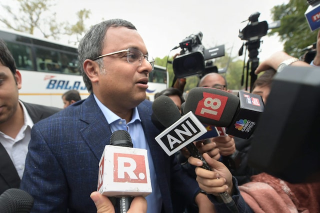 New Delhi: Karti Chidambaram, son of former finance minister P Chidambaram, arrives to appear before the Enforcement Directorate (ED) in connection with a money laundering case, in New Delhi, Thursday, Feb. 07, 2019. (Image: PTI)