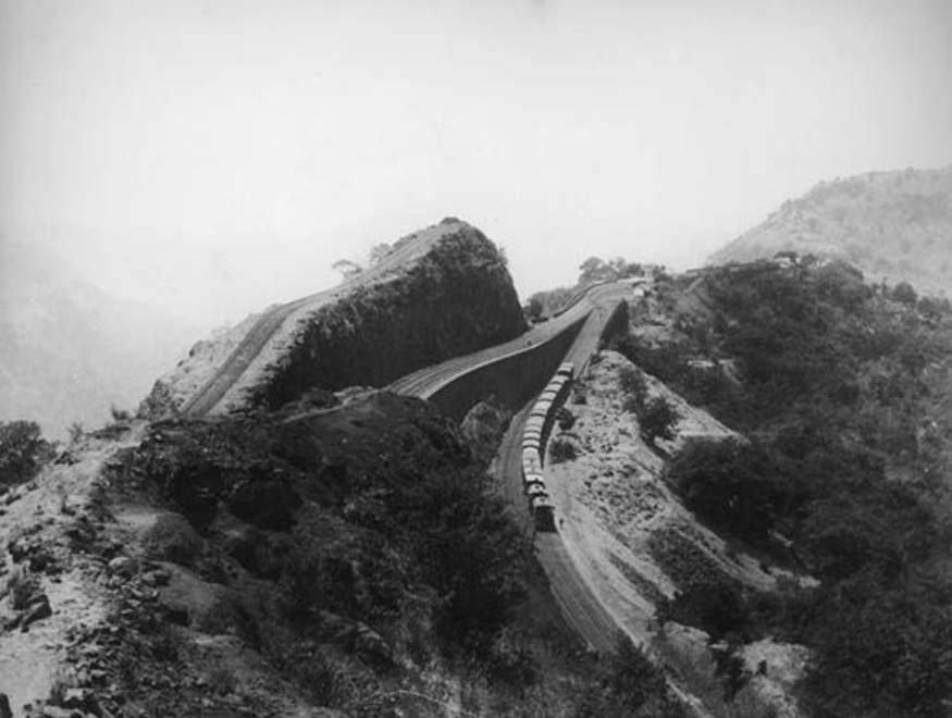 A railway reversing station on the Bhore Ghat Incline, near the town of Poona or Pune in Maharashtra on the edge of the Western Ghats. (Image: Getty Images)